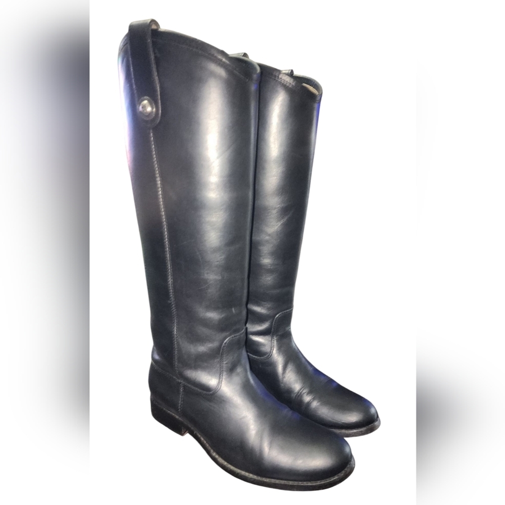 Frye Melissa Button 77167 Leather Slip On Mid Calf Boots, Women's 6​ - Picture 5 of 13